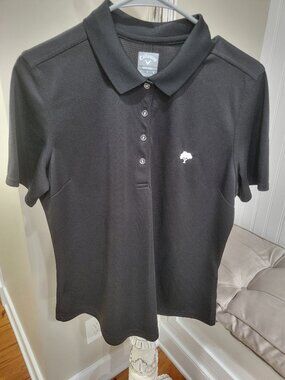Women's Callaway Opti-Dri Polo Shirt Large Black Performance Short Sleeve Golf